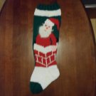 Handcrafted/Hand Made Heritage Knit Christmas Stocking - Santa in Chimney (Item#10) Handcrafted/Hand Made Heritage Knit Christmas Stocking - Santa in Chimney (Item#10)