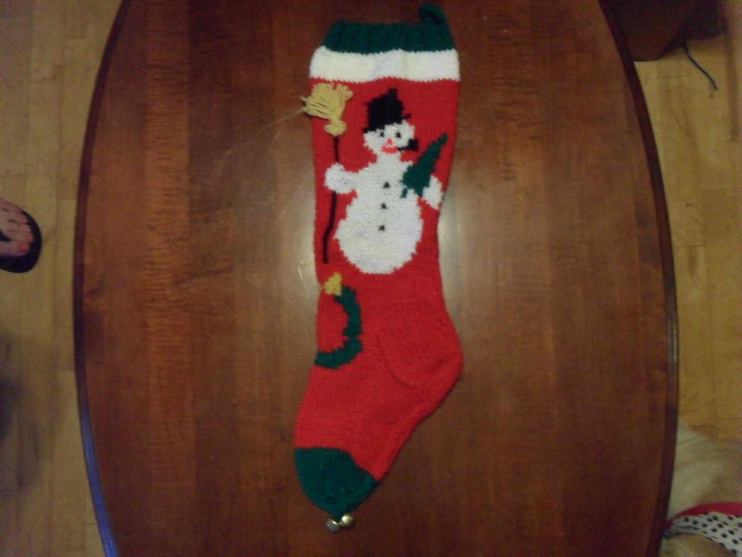 Handcrafted/Hand Made Heritage Knit Christmas Stocking - Snowman w ...