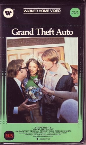 GRAND THEFT AUTO Orig. RON HOWARD 1984 Warner w/VINTAGE CLAMSHELL Car Movie VHS