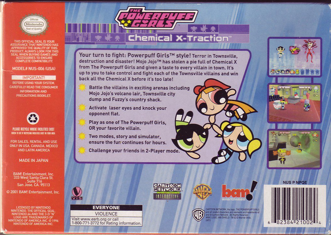 THE POWERPUFF GIRLS CHEMICAL X-TRACTION Nintendo 64 N64 VIDEO GAME