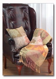 Maxam Green Pattern Pillow and Blanket