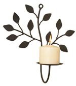 Wrought Iron Branch and Leaf Wall Sconce