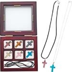 8pc Simulated Stone Cross Necklace Set