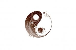 Brown Leafy Yin Yang