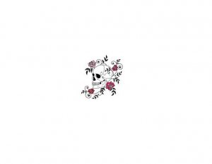 Pink rose Skull