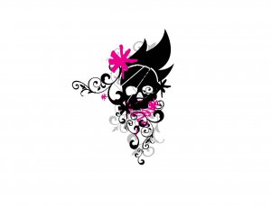 Pink and Black skull