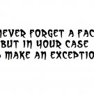 I never forget a face...