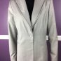 ALLEN B SCHWARTZ Blazer Sz 8 Gray Blue Pinstripe One Button Jacket Career