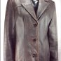 Wilsons Leather Brown Distressed Jacket Sz M Brown Lined Button Front Coat