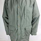 LL BEAN Men Field Hooded Jacket Coat With Barn Chore Flannel Lined Green M