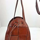 Paradox Crossbody Shoulder Bag Purse Woven Leather Satchel Brown Cognac Vintage