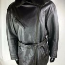 WILSONS Leather Men Jacket Coat Sz M Removable Thinsulate Heavy Black Fur Collar