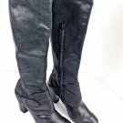 Apepazza Bologna Boots Black Leather Tall Heels Buckle Womens Size 6