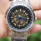 Luxury Skeleton Auto /Wind Up Mechanical Men's Wrist Watch Black Dial