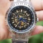 Luxury Skeleton Auto /Wind Up Mechanical Men's Wrist Watch Black Dial