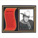 JOHN WAYNE BIOGRAPHY PLAQUE