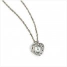Silver Heart Pendant Watch