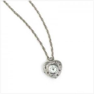 Silver Heart Pendant Watch
