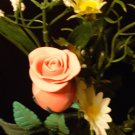 Rose Bouquet # 2 Polymer Clay Rose & Leaves -handmade By Treasure Vallie