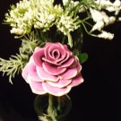 Rose Bouquet # 15 Polymer Clay Rose & Leaves -handmade By Treasure Vallie