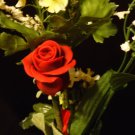 Rose Bouquet # 25 Polymer Clay Rose & Leaves -handmade By Treasure Vallie