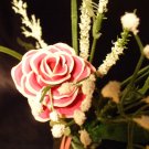 Rose Bouquet # 26 Polymer Clay Rose & Leaves -handmade By Treasure Vallie