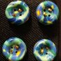 Button Set # 2 Polymer Clay Button Set of 4 - handmade from Polymer Clay by Treasure Vallie