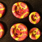 Button Set # 10 Polymer Clay Button Set of 8 - handmade from Polymer Clay by Treasure Vallie