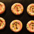 Button Set # 12 Polymer Clay Button Set of 6 - handmade from Polymer Clay by Treasure Vallie
