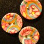 Button Set # 18 Polymer Clay Button Set of 3 - handmade from Polymer Clay by Treasure Vallie