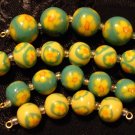 Set of 21 Beads # 12- Handmade from Polymer Clay by Treasure Vallie