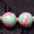 Set of 10 Beads # 13- Handmade from Polymer Clay by Treasure Vallie