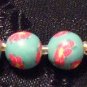 Set of 10 Beads # 13- Handmade from Polymer Clay by Treasure Vallie