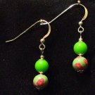 Sterling Silver Earrings # 11- Polymer Clay Beads handmade by Treasure Vallie