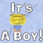 All It's A Boy Birth Announcement and Free Iron-on graphics U-Print