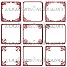 Fancy Red Digital Frames Set 2 for Scrap Booking