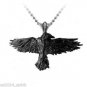 Crow Necklace Black Raven Pendant Gothic Jewelry Black Raven Protection