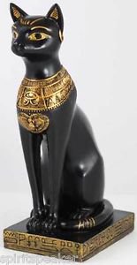 Bast Statue HUGE Goddess Bastet Egyptian Goddess Black Cat Statue LARGE ...