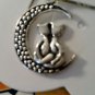 Familiar Moon Wishing Necklace Cat on Moon Necklace - Kittens Crescent Moon NEW