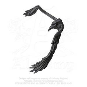 Raven Ear Wrap Single Earring Gothic Pewter Alchemy Gothic Jewelry Spirit Guide