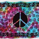 Tapestry Tie Dye PEACE Sign Wall Hanging Table Cloth Hippie Peace Sign Sarong