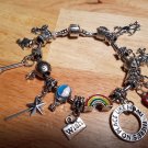 WIZARD OF OZ Charm Bracelet NO PLACE LIKE HOME, OVER THE RAINBOW