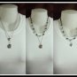 SALE 3pcs necklace set.Majorica, Hematite, round and heart lockets