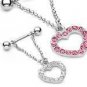 DANGLE HEART Nipple Shield/Barbell *NEW* 1 PAIR