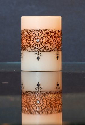 Traditional Henna design 2 candle