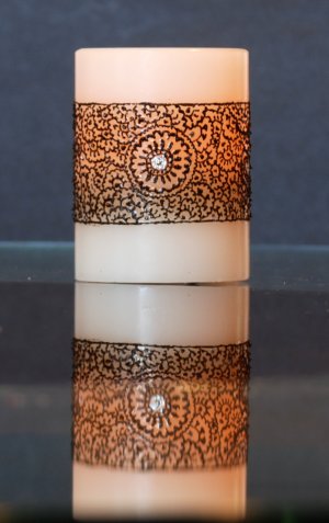 traditional henna design candle
