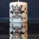 Birds with a heart henna candle