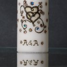 Personalized hearts  henna candle