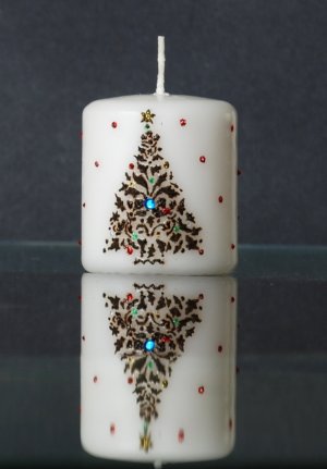 Xmas tree henna candle