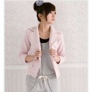 Fashion Style Elegant Turn-down Collar Long Sleeve Coat Pink